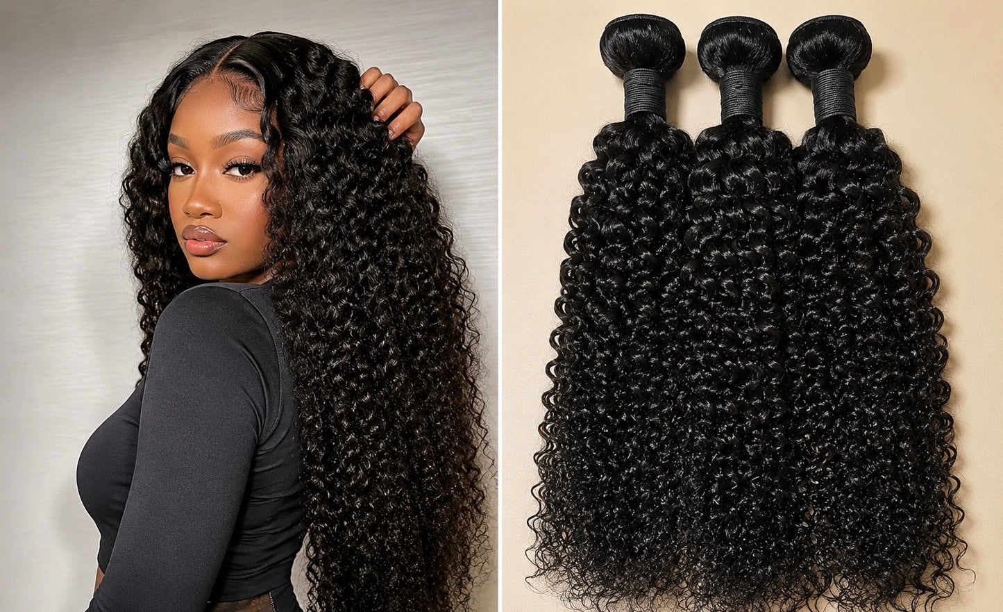 Extensions de Cheveux Humains Bouclés Premium – Volume Naturel